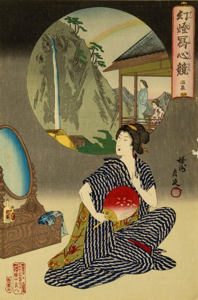 Japanese Inn at Hot Springs by Toyohara Chikanobu